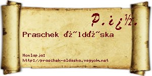 Praschek Áldáska névjegykártya